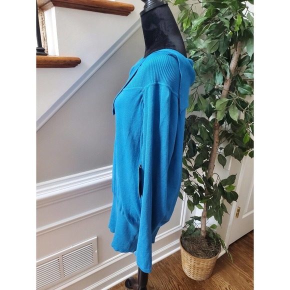 Ounce Women's Solid Blue Viscose Long Sleeve Pullover Knit Sweater Size 2XL - Picture 5 of 11